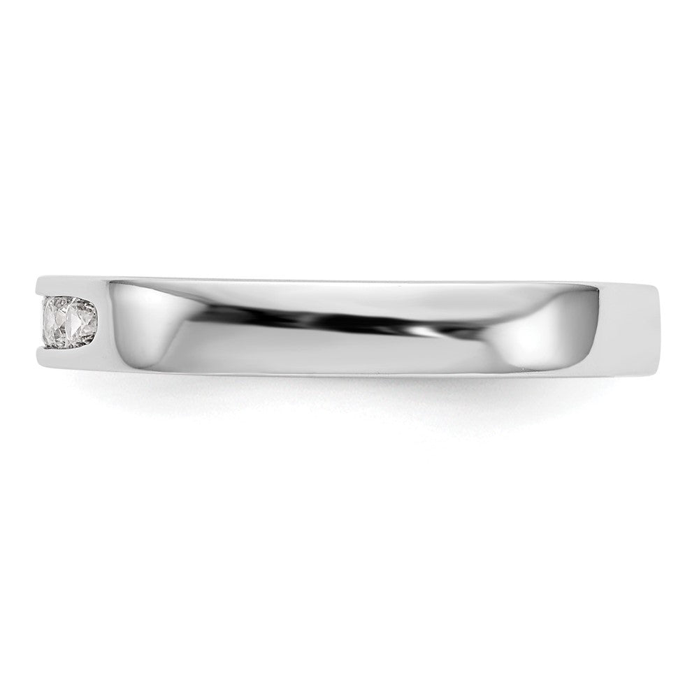 14K Weißgold 5 Stein 1/5 Karat Rund Diamant Komplett Kanalfassung Ring