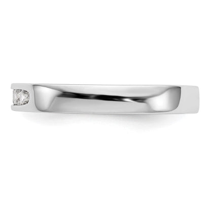 14K Weißgold Ring mit 5 natürlichen Diamanten in Kanalfassung