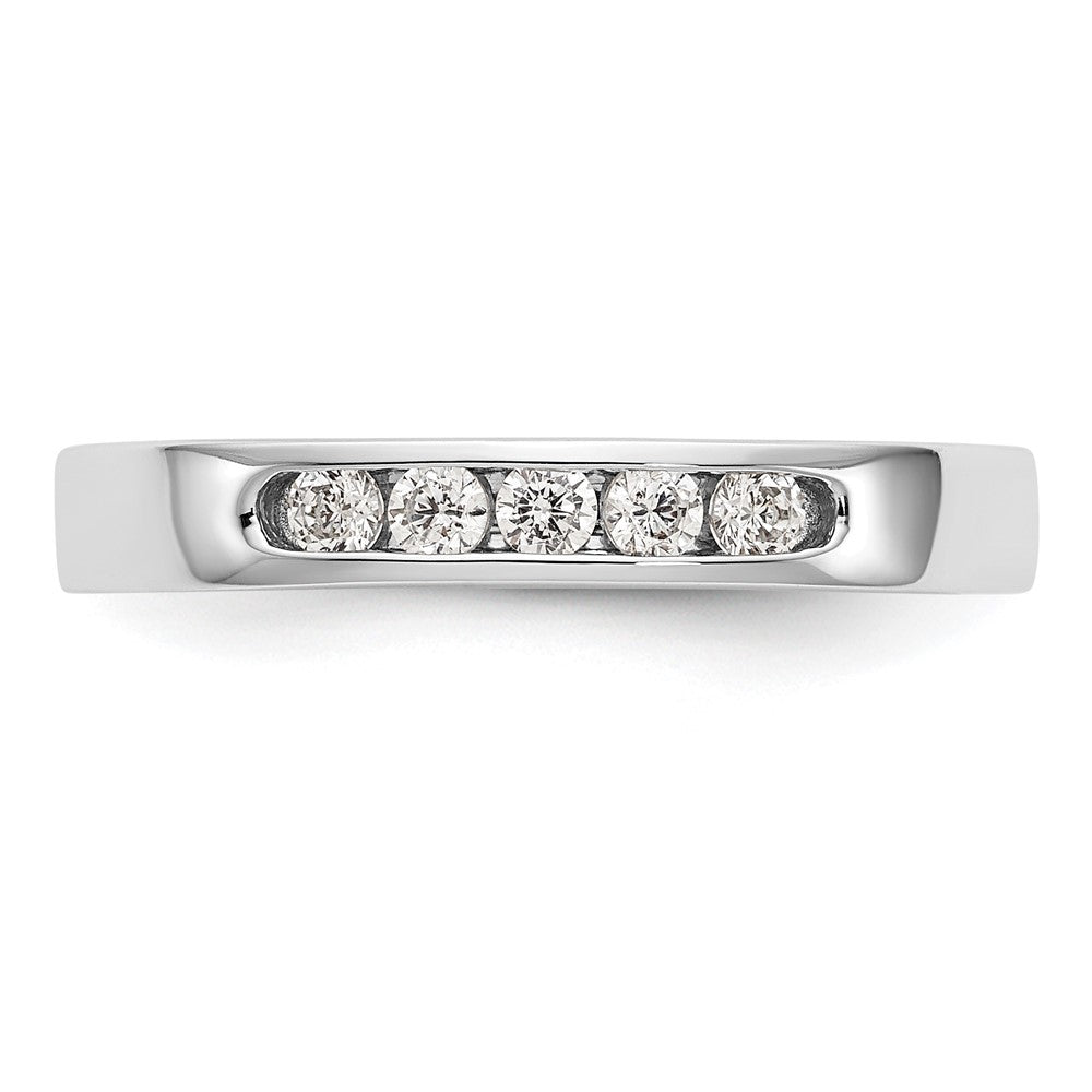 14K Weißgold Ring mit 5 natürlichen Diamanten in Kanalfassung