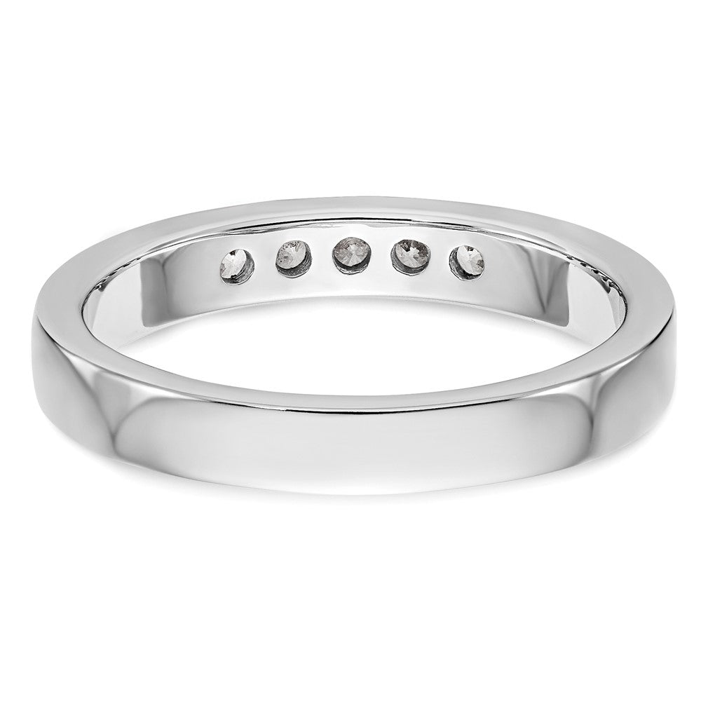 14K Weißgold Ring mit 5 natürlichen Diamanten in Kanalfassung