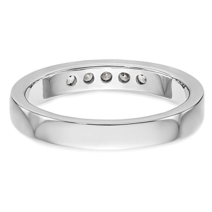 14K Weißgold Ring mit 5 natürlichen Diamanten in Kanalfassung