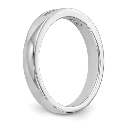 14K Weißgold Ring mit 5 natürlichen Diamanten in Kanalfassung