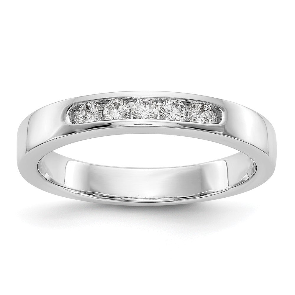 14K Weißgold 5 Stein 1/5 Karat Rund Diamant Komplett Kanalfassung Ring