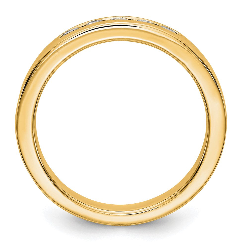 14K Gelbgold 5-Stein Diamant-Ring mit Kanalfassung