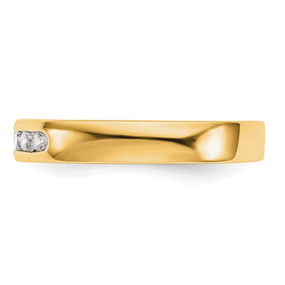 14K Gelbgold 5-Stein Diamant-Ring mit Kanalfassung