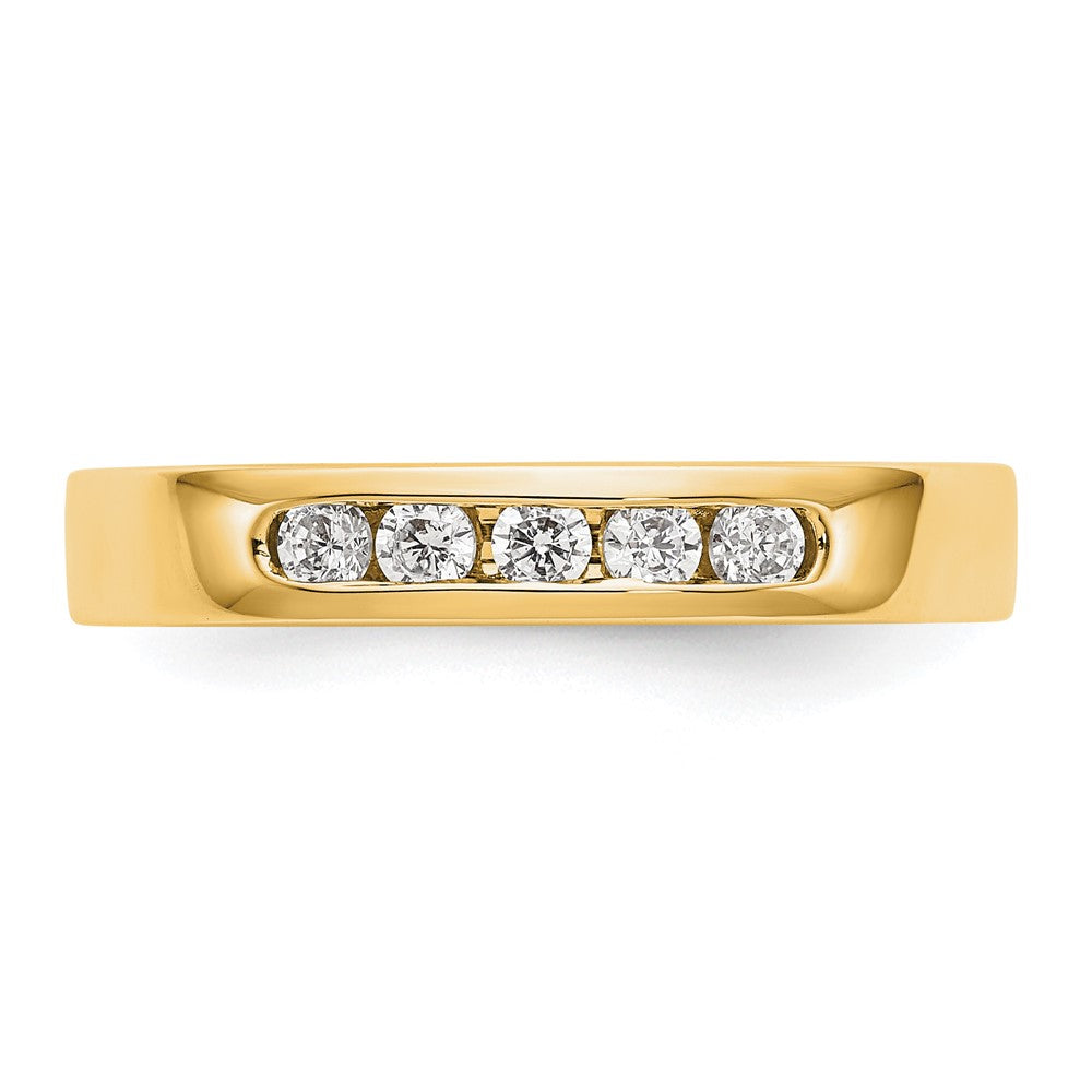 14K Gelbgold 5-Stein Diamant-Ring mit Kanalfassung
