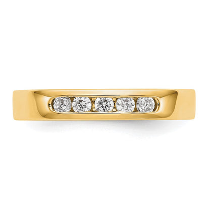 14K Gelbgold 5-Stein Diamant-Ring mit Kanalfassung