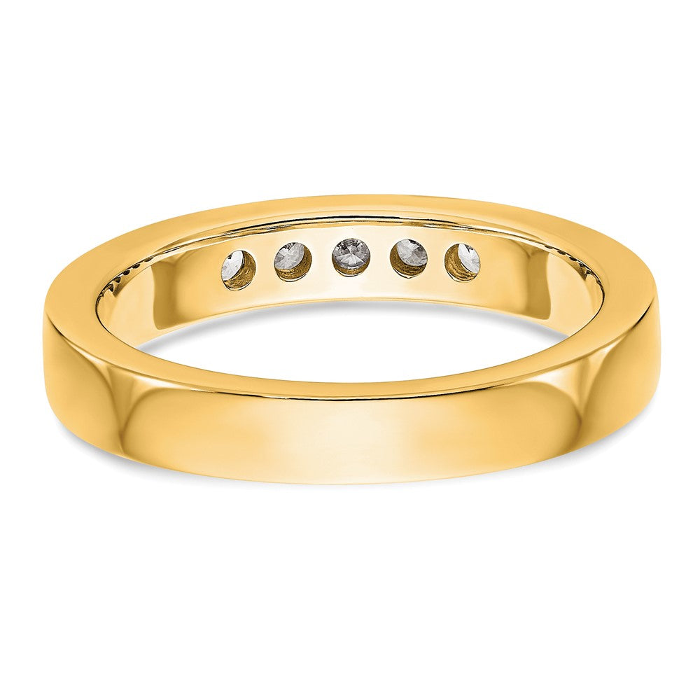 14K Gelbgold 5-Stein Diamant-Ring mit Kanalfassung