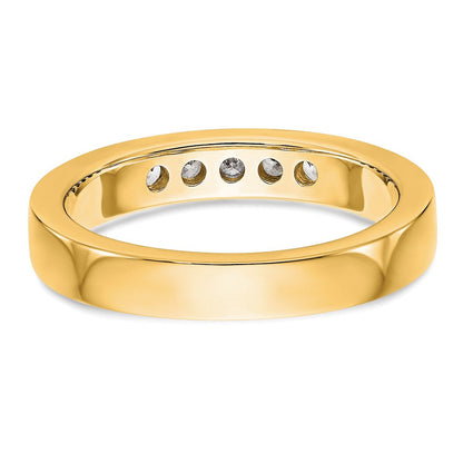 14K Gelbgold 5-Stein Diamant-Ring mit Kanalfassung