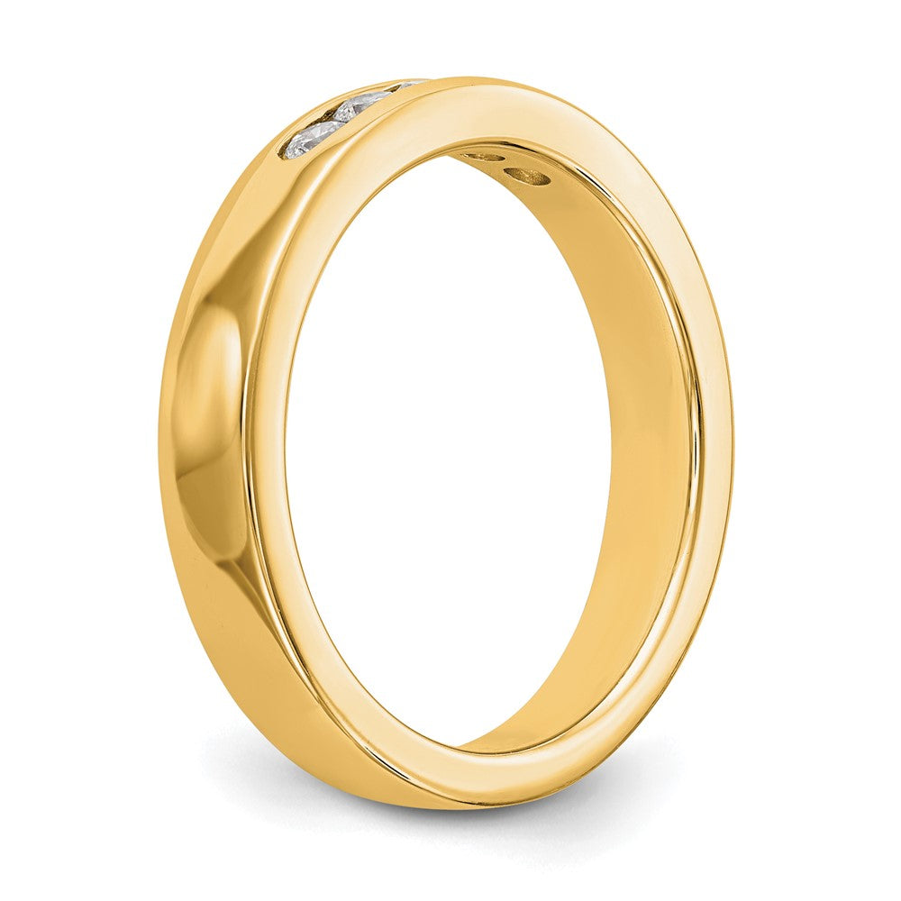 14K Gelbgold 5-Stein Diamant-Ring mit Kanalfassung