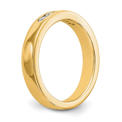 14K Gelbgold 5-Stein Diamant-Ring mit Kanalfassung