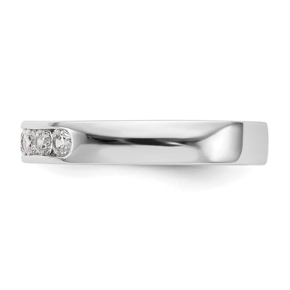 14K Weißgold 5 Stein 1/3 Karat Rund Diamant Komplett Kanalfassung Ring