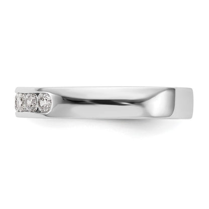14K Weißgold 5 Stein 1/3 Karat Rund Diamant Komplett Kanalfassung Ring