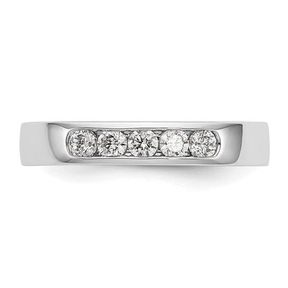 14K Weißgold True Origin Im Labor Gezüchtet Diamant Vs+, F+ 5-stone Kanalfassung Ehering Ring