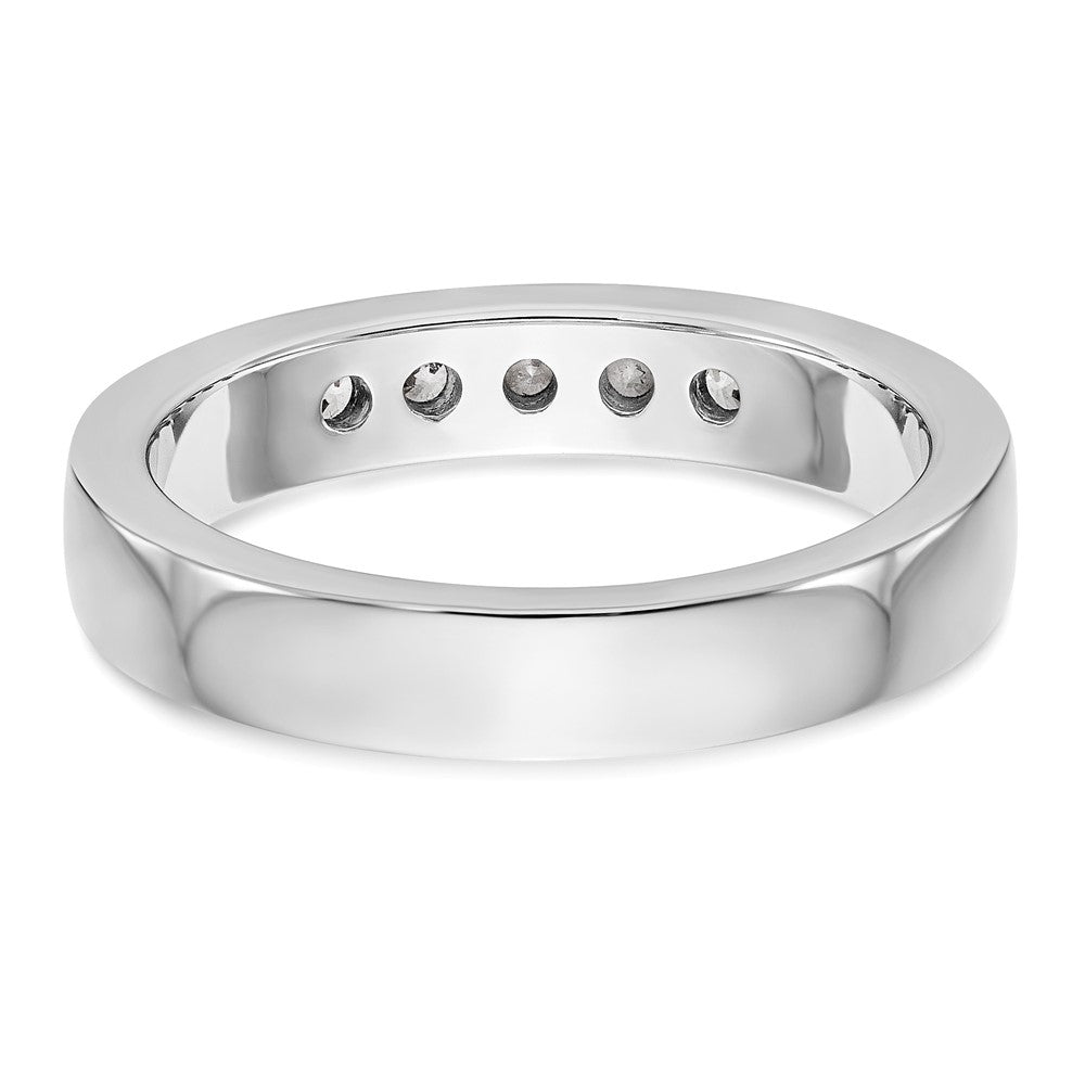14K Weißgold True Origin Im Labor Gezüchtet Diamant Vs+, F+ 5-stone Kanalfassung Ehering Ring