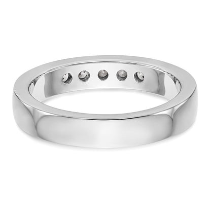 14K Weißgold True Origin Im Labor Gezüchtet Diamant Vs+, F+ 5-stone Kanalfassung Ehering Ring