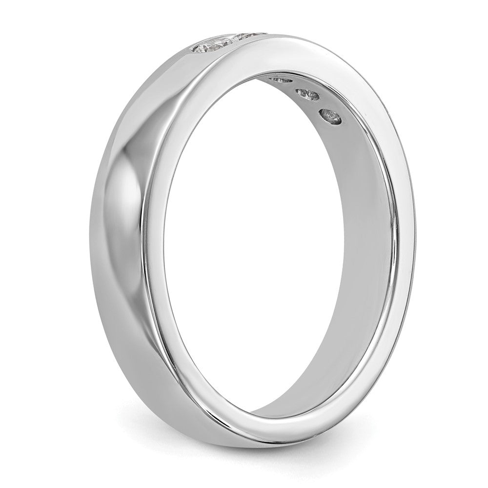 14K Weißgold 5 Stein 1/3 Karat Rund Diamant Komplett Kanalfassung Ring