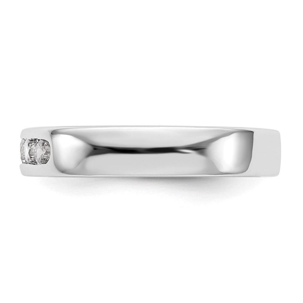 14K Weißgold 5 Stein 1/3 Karat Rund Diamant Komplett Kanalfassung Ring