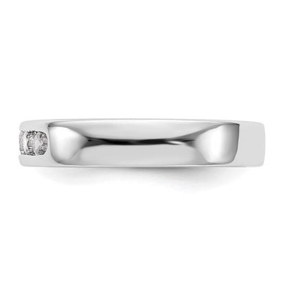 14K Weißgold 5 Stein 1/3 Karat Rund Diamant Komplett Kanalfassung Ring