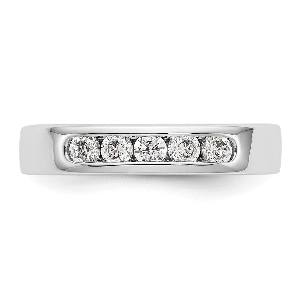 14K Weißgold 5 Stein 1/3 Karat Rund Diamant Komplett Kanalfassung Ring