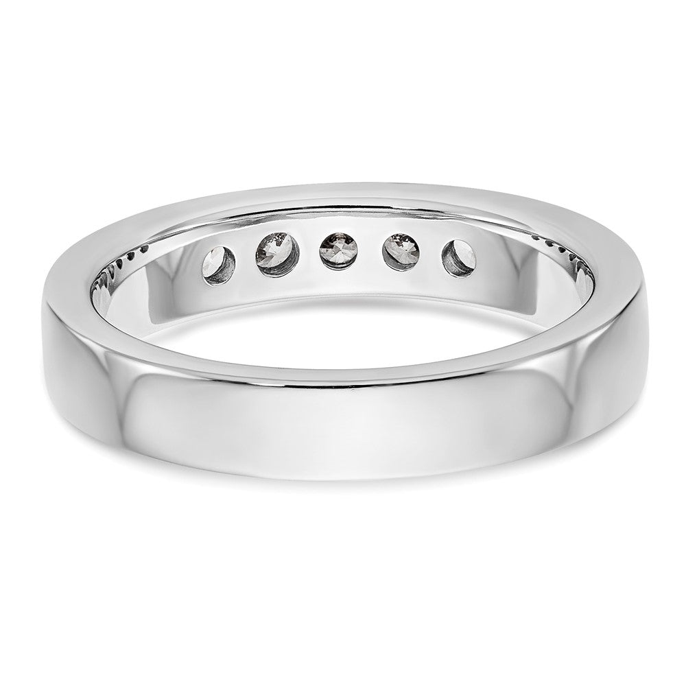 14K Weißgold 5 Stein 1/3 Karat Rund Diamant Komplett Kanalfassung Ring