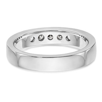 14K Weißgold 5 Stein 1/3 Karat Rund Diamant Komplett Kanalfassung Ring