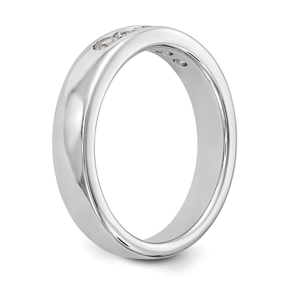 14K Weißgold 5 Stein 1/3 Karat Rund Diamant Komplett Kanalfassung Ring