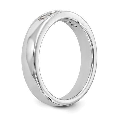 14K Weißgold 5 Stein 1/3 Karat Rund Diamant Komplett Kanalfassung Ring