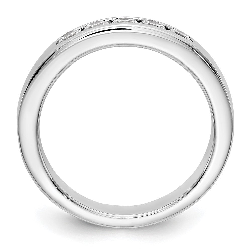 14K Weißgold 5 Stein 3/8 Karat Rund Diamant Komplett Kanalfassung Ring