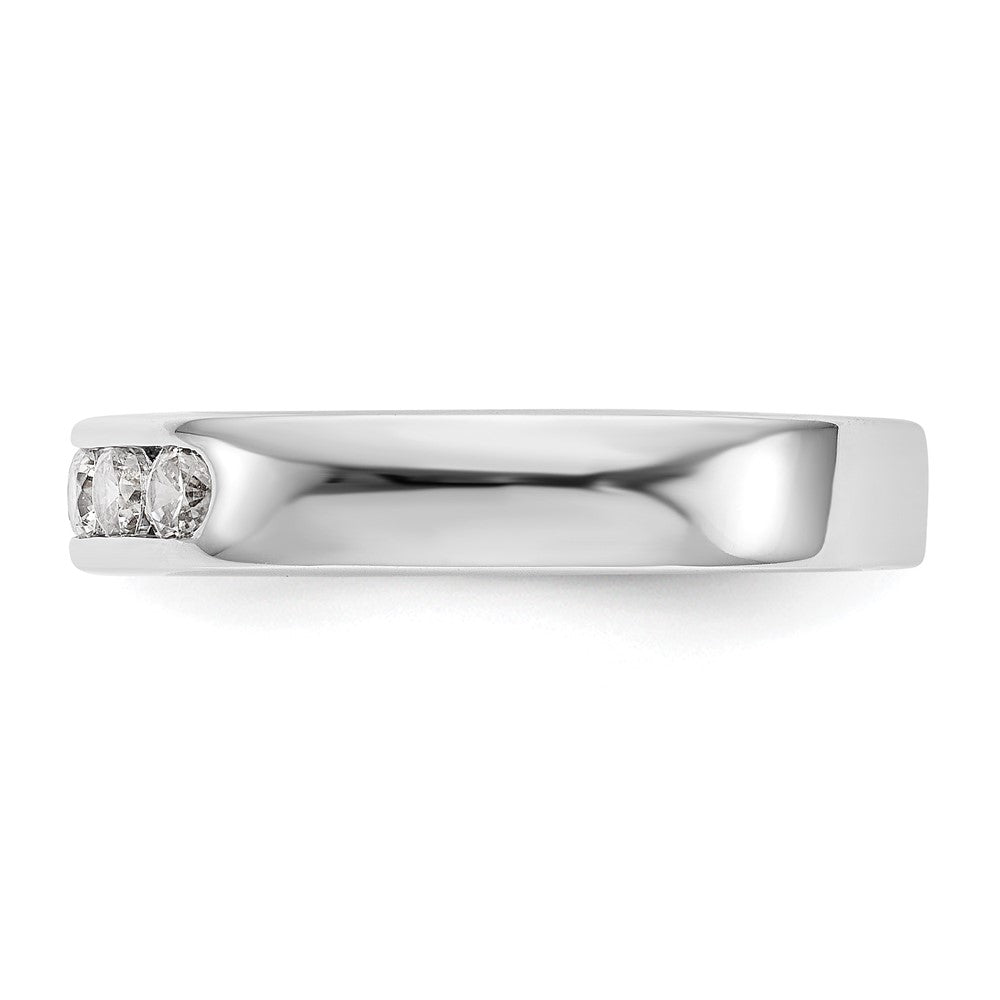 14K Weißgold 5 Stein 3/8 Karat Rund Diamant Komplett Kanalfassung Ring