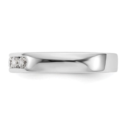 585 Weißgold Fünf-Stein-Ring mit natürlichen Diamanten in Kanalfassung
