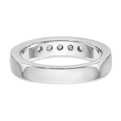 585 Weißgold Fünf-Stein-Ring mit natürlichen Diamanten in Kanalfassung