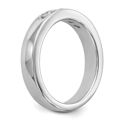 14K Weißgold 5 Stein 3/8 Karat Rund Diamant Komplett Kanalfassung Ring
