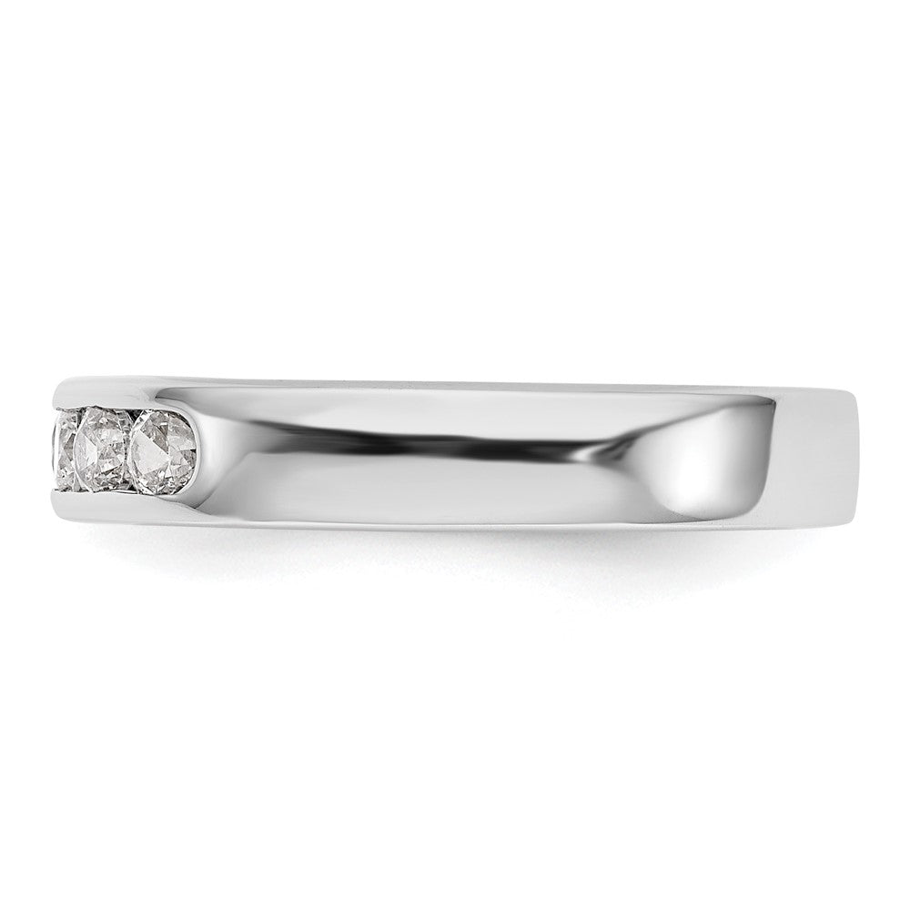 14K Weißgold Ehering mit 5 Diamanten in Kanalfassung