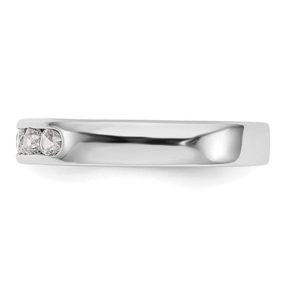 14K Weißgold Ehering mit 5 Diamanten in Kanalfassung