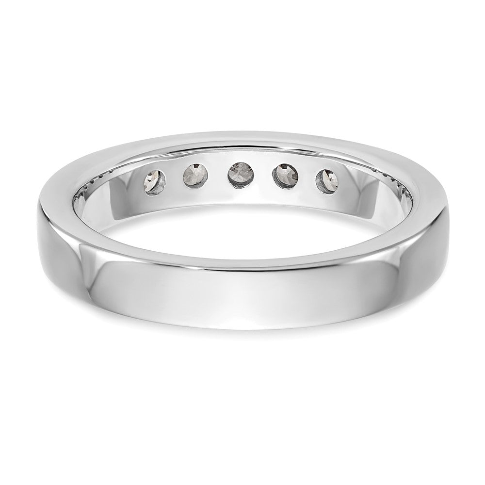 14K Weißgold True Origin Im Labor Gezüchtet Diamant Vs+, F+ 5-stone Kanalfassung Ehering Ring