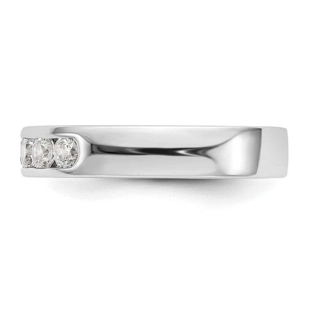 14K Weißgold 5 Stein 1/2 Karat Rund Diamant Komplett Kanalfassung Ring