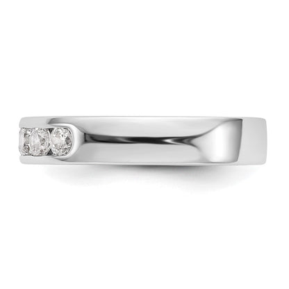 14K Weißgold 5 Stein 1/2 Karat Rund Diamant Komplett Kanalfassung Ring