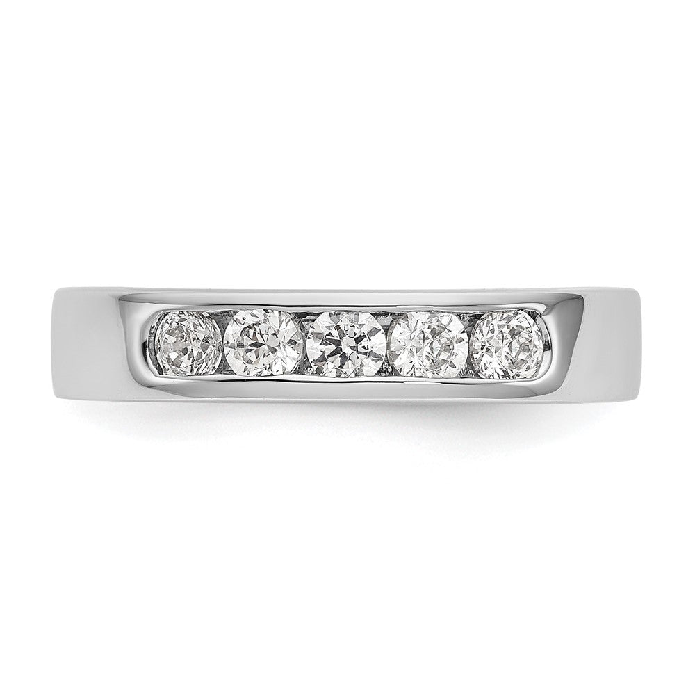 14K Weißgold 5 Stein 1/2 Karat Rund Diamant Komplett Kanalfassung Ring