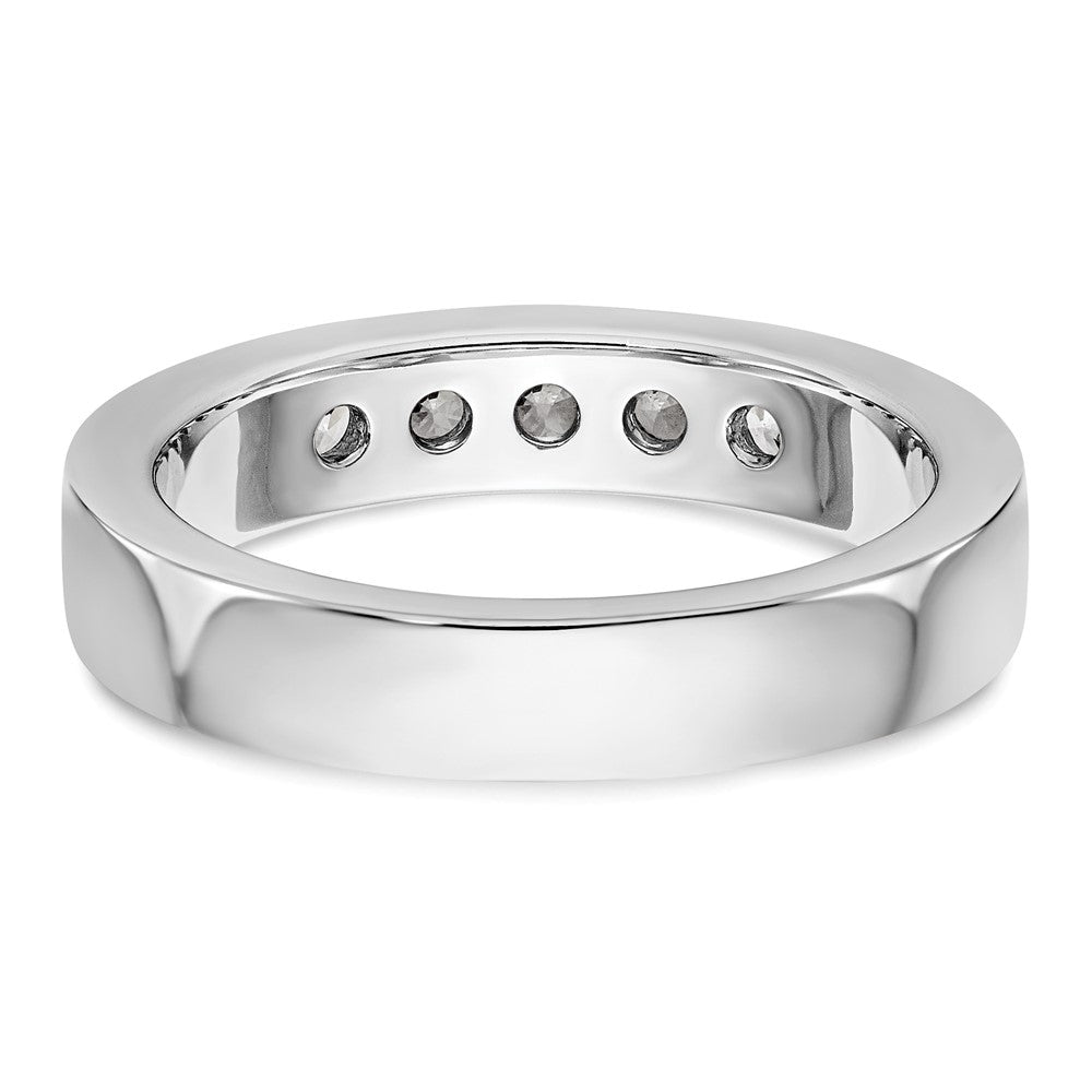 14K Weißgold 5 Stein 1/2 Karat Rund Diamant Komplett Kanalfassung Ring
