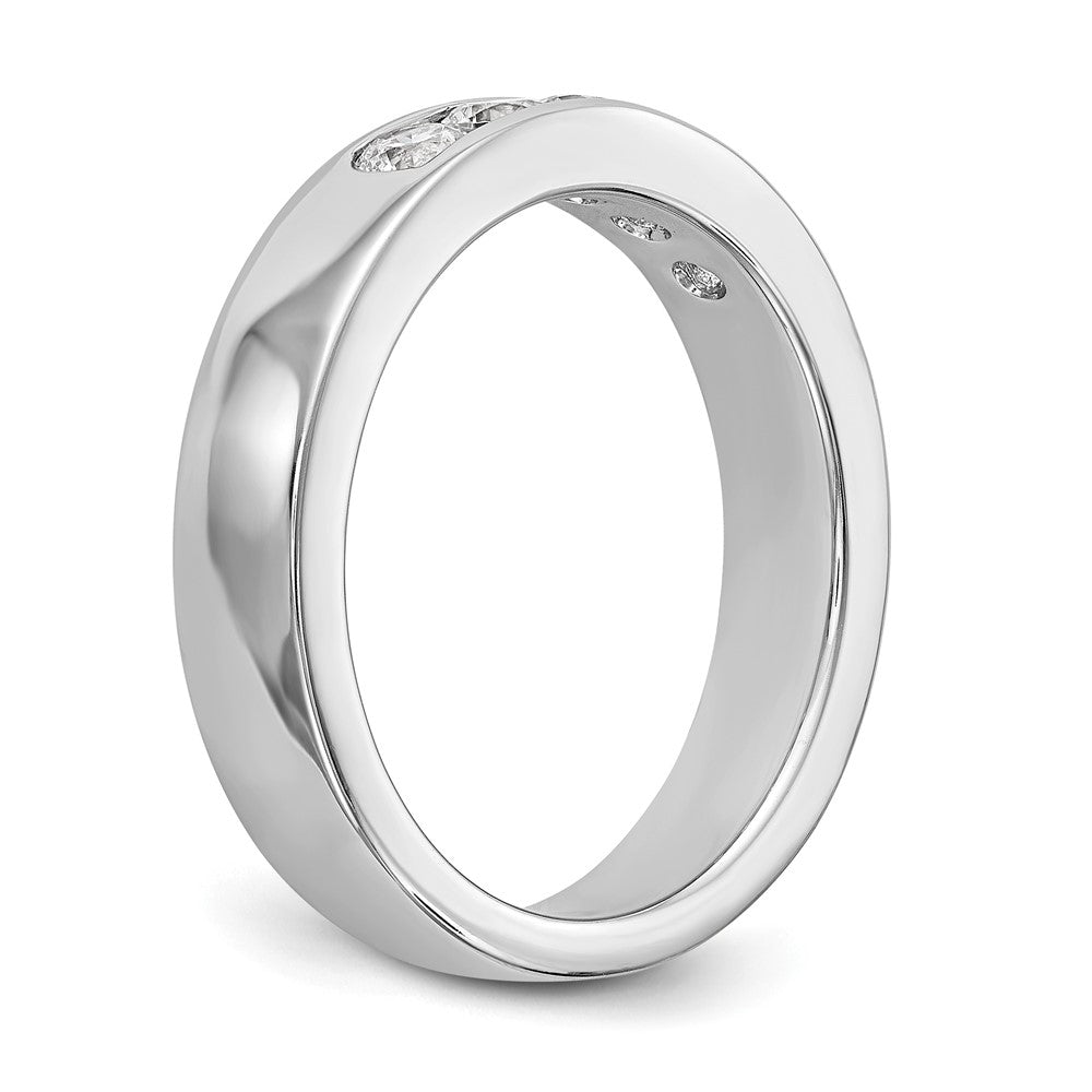 14K Weißgold 5 Stein 1/2 Karat Rund Diamant Komplett Kanalfassung Ring