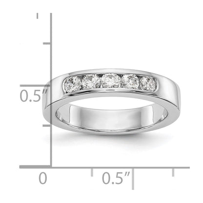 14K Weißgold 5-stone Diamant Kanalfassung Ehering Ring