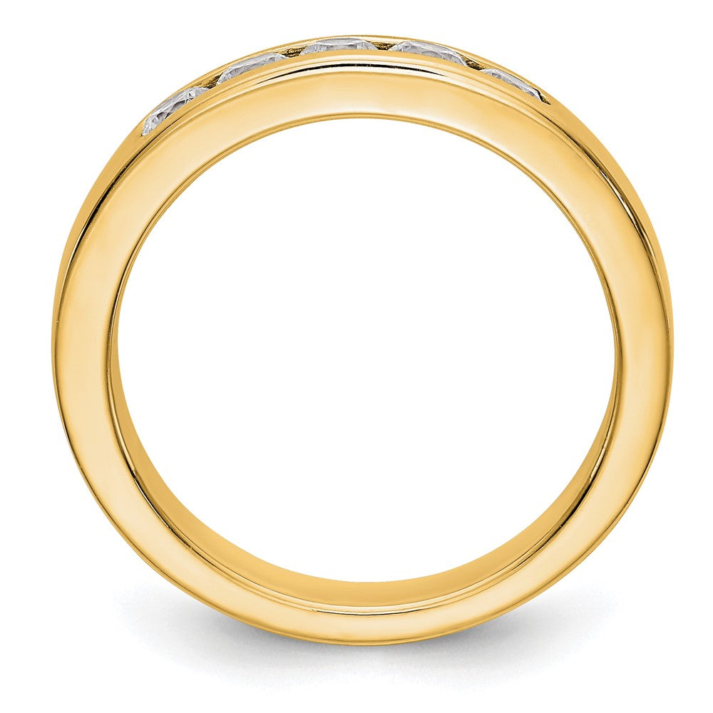 14K Gelbgold Ring mit 5 echten Diamanten in Kanalfassung