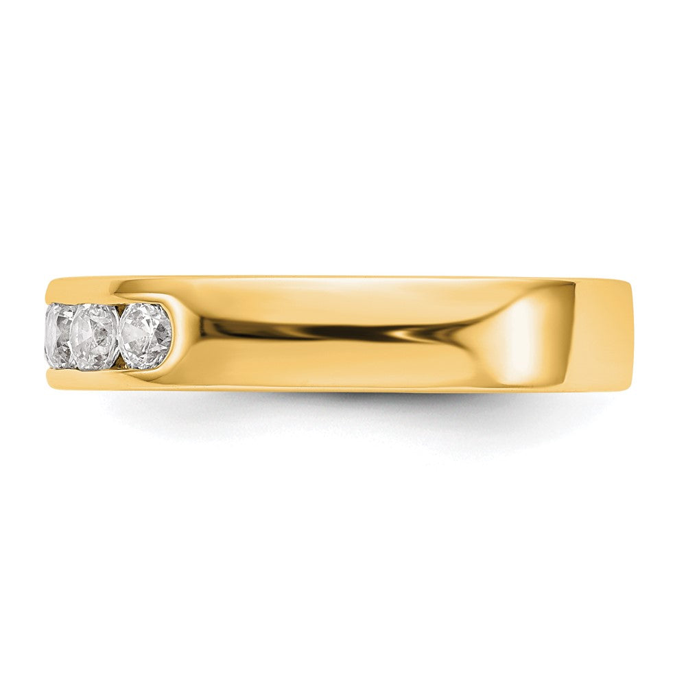 14K Gelbgold Ring mit 5 echten Diamanten in Kanalfassung