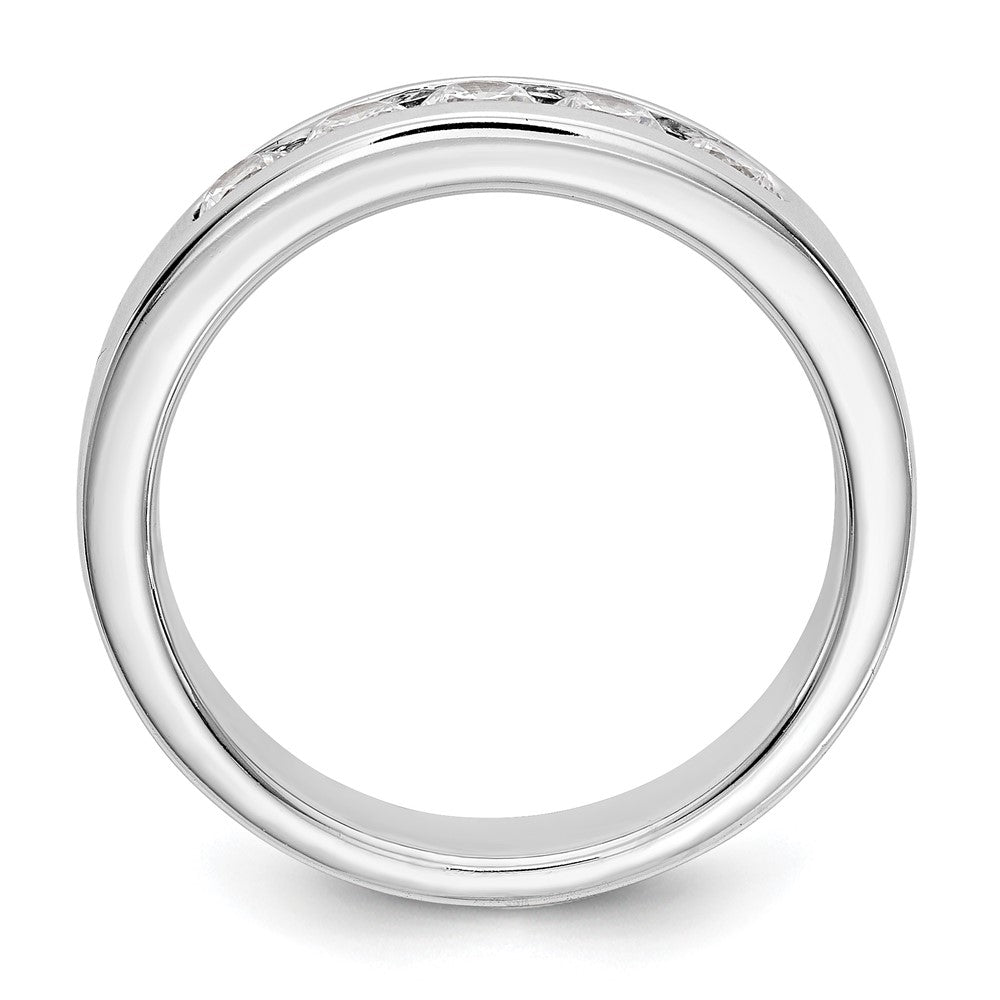14K Weißgold Ring mit 5 natürlichen Diamanten in Kanalfassung