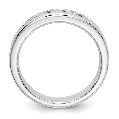 14K Weißgold Ring mit 5 natürlichen Diamanten in Kanalfassung