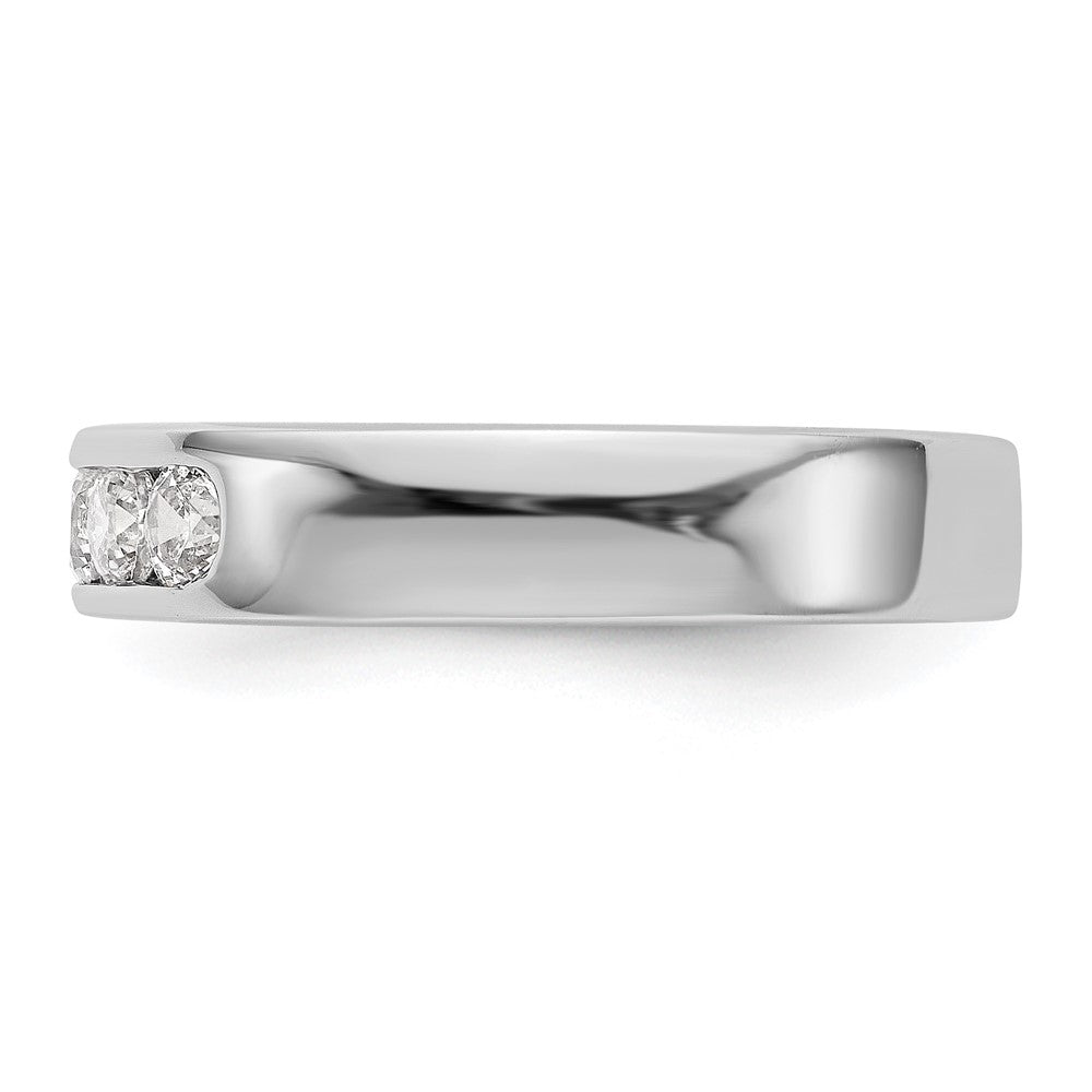 14K Weißgold Ring mit 5 natürlichen Diamanten in Kanalfassung