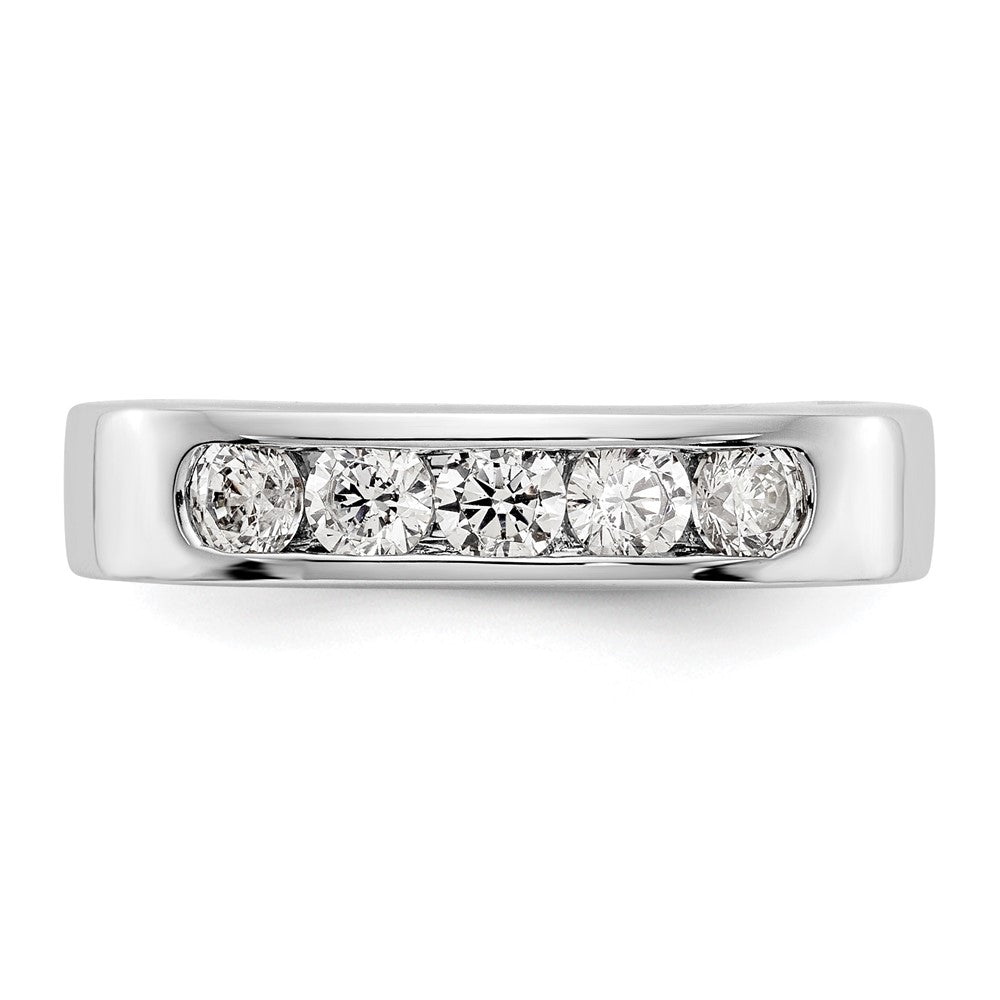 14K Weißgold Ring mit 5 natürlichen Diamanten in Kanalfassung