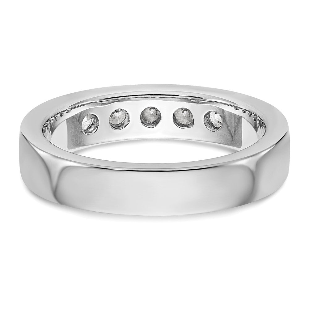 14K Weißgold Ring mit 5 natürlichen Diamanten in Kanalfassung