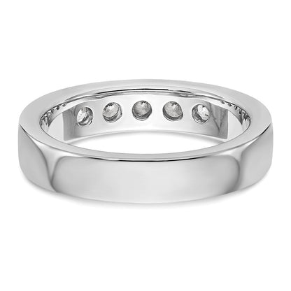 14K Weißgold Ring mit 5 natürlichen Diamanten in Kanalfassung